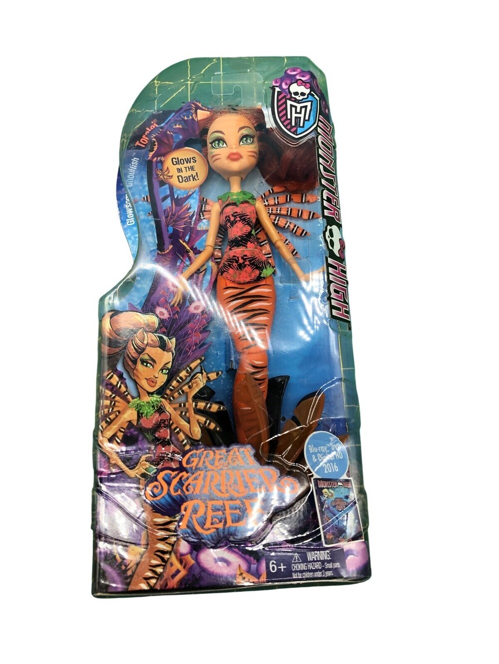 Monster High Great Scarrier Reef Toralei Doll Glows In Dark Mattel 2015 11 Inch